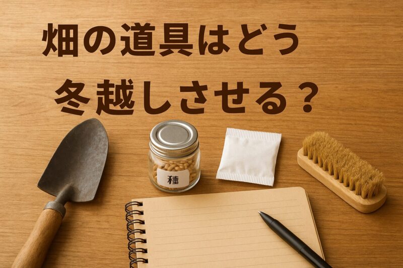 畑の道具の冬越し
