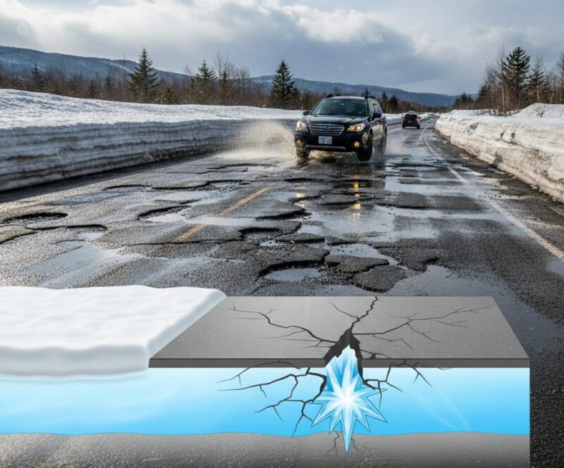 穴だらけの道路