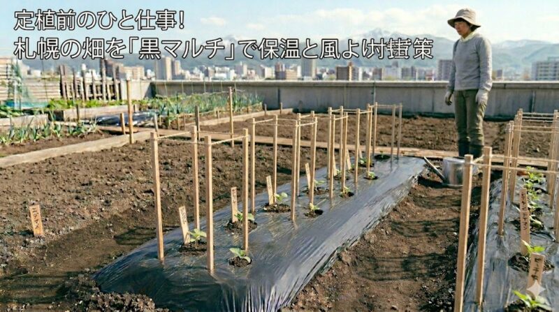 黒マルチで保温